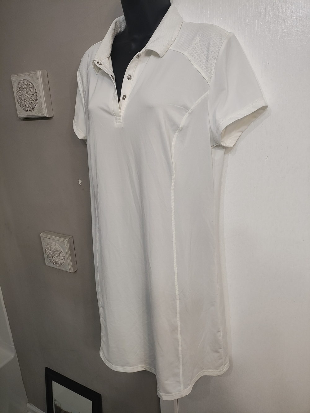 Idealogy 🎾 White Women's🏌️ Short-Sleeve Polo Dress 🏌️🏖️🌊